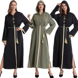 Ethnic Clothing Luxury Dubai Hand Sewn Diamonds Abaya Long Sleeve Women Party Djellaba Maxi Dress Muslim Arab Robe Kaftan Turkey Evening