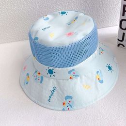 1PC Kids Cartoon Baby New Bucket Hats Outdoor Breathable Sunscreen Panama Print Fisherman's Cap For 3-14 Years Old
