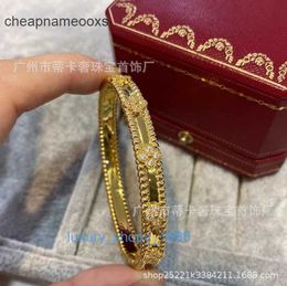 Classic Fashion Charm Van Bracelet version narrow High kaleidoscope bracelet for women lucky four leaf clover set with diamond gold plated 18K rose buckle trendyD3G