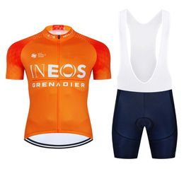 Orange Team INEOS Cycling Pro Jersey Cycling Clothing Ropa Ciclismo Mens Short Bike Shirt MTB Bicycle Gel Pad Bib Set6503626