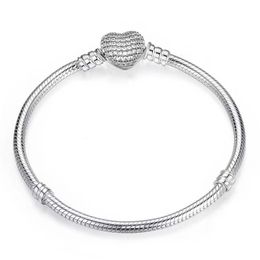 20pcs/lot Hot Selling High Quality Authentic 925 Sterling Silver Snake Chain Bracelets Brand Charm Pandor bracelet For Women Jewelry