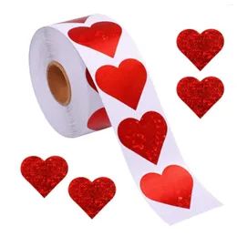 Wall Stickers 500PCS/Roll Red Love Heart Shaped Label Sticker Scrapbooking Gift Packaging Seal Labels Birthday Wedding Party Supplies