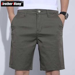 Men's Shorts 5-color classic style mens slim fit shorts 2023 summer new business fashion thin elastic shorts casual pants mens beige khaki Grey Q240522