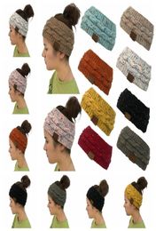 Colourful Knitted Ponytail Hats Hairband Crochet Headband Winter Ear Warmer Elastic Hair Band Wide Hair Accessories Party Fav2758125
