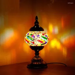 Table Lamps Mediterranean Turkish Style Vintage Colorful Glass Led Desk Light Fixtures Bar Bedroom Bedside Night Lamp Art Decor