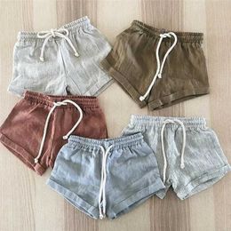 Shorts Shorts Childrens Summer Casual Shorts Baby Bloomers Childrens Boys and Girls Cotton Shorts Childrens Summer Trousers PP Pantalones Cortos 0-3T WX5.22