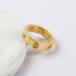 5mm 6mm titanium steel silver love ring men and women rose gold Jewellery for lovers couple rings gift With big drill