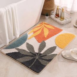 Carpets Leaves Microfiber Polyester Bath Mat Non-Slip Shower Accent Rug Entryway Carpet Doormat Home Decor Bathroom Floor