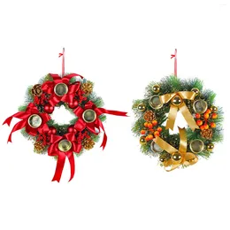Decorative Flowers Christmas Candlestick Wreath Simulation Wreaths Window Props Dining Table Wedding Decoration Home Door Hanging Garland