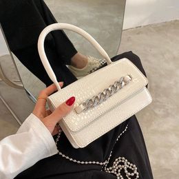 Shoulder Bags Crocodile Pattern Square Tote Bag 2024 Fashion High-quality PU Leather Women's Designer Chain Messenger