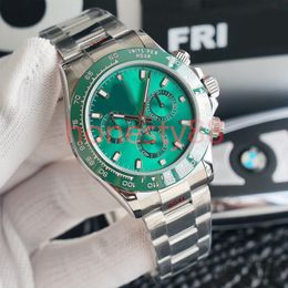 Luxury Men's watch 40mm automatic wristwatch mechanical green luminous dial stainless steel strap sapphire mirror ST9 classic fold 255e