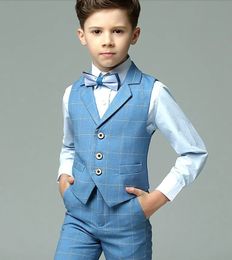 Child Pography Suit Children Teenager Costume Kids Vest Shirt Pants Bowtie 4PCS Formal Boys Summer Wedding 240515