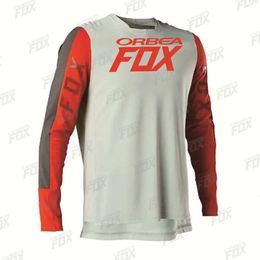 Ocy0 Men's T-shirts Orbea Fox Motocross Jersey Quick Drying Long Sleeve Downhill Mountain Bike Mtb Shirts Offroad Motorcycle Clothing