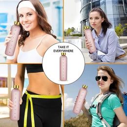 Water Bottles 1L Bottle With Time Marker Motivational Reusable Fitness Sport Outdoor Travel Leakproof Frosted Drinking