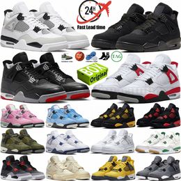 With box 4s Basketball Shoes Men Women Bred Reimagined Military Black Cat Sail Red Cement Yellow Thunder White Oreo Cool Grey Blue UnivSjNG#