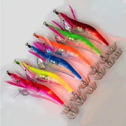 Baits Lures 6Pcs/Set Electronic Flashing LED Fishing Lure in Water Tackle Tool Minnow Luminous Squid Jig Shrimp Bait Night Fishing Lure Mwwd