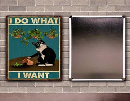 Kelly66 Pets Black Cat Book And Coffee Do What I Want Tin Poster Metal Sign Home Pub Bar Decor Painting 2030 CM Size Dy2257807110