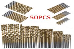 50Pcs HSS Titanium Coated Drill Bits High Speed Steel Drill Bit Set High Quality Power Drilling Tools for Wood 1152253mm2877880