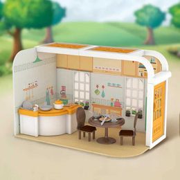 Doll House Accessories DIY Plastic Doll House Mini Furniture Set Princess Room Doll House Assembly Toys Childrens Christmas Gift Casa Q240522