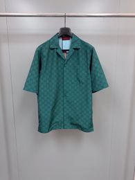 Highend brand mens green shirt fashionable lettering print design US size short sleeved shirt luxury top designer shirt