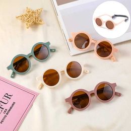 Sunglasses 0-24 Month New Born Round Polarised Baby Sunglasses for Toddler Boys Girls TPEE Flexible Soft Frame with Strap for Infant Shades Y240523