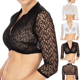 Bras Sexy Clubwear Lingeries Erotic Cropped Tops For Women Solid Colour Half Sleeve Jacquard Vest Sheer Thin Transparent Bustiers Bra