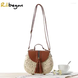 Shoulder Bags Fashion Woven Bag For Woman Straw Casual Summer Female Sweet Style Beach Women Messenger