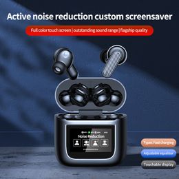 YW05 ANC Wireless Headphones LED Smart Touch Screen Multi-Funitons Bluetooth Earphones Active Noise Cancellation Stereo Sound Waterproof TWS Earbuds