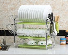 Stainless Steel Dish Rack Dish Drainer Stainless Steel Drying Rack Bowl Dish Draining Shelf Dryer Tray Holder Kitchen Organizer T28139327