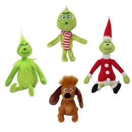 32CM New Christmas Grinch Plush Toy Green Grinch Children's Cartoon Doll Cute Stuffed Animals Plush Doll Toys Birthday Gift Wholes Gqam