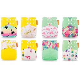 3PCS Happyflute HOt Sale OS 8pcs Pocket Diaper+8pcs Microfiber Insert Washable&Reusable Adjustable Baby Nappy Cover Set