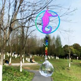 Decorative Figurines Snowflake Suncatcher Crystal Hanging Pendant Wind Chimes Chain For Window Christmas Tree Home Garden Decoration