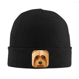 Berets Silky Terrier Dog Lover Beanie Bonnet Knit Hats Men Women Cool Unisex Adult Winter Warm Cap For Gift