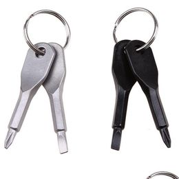 Screwdrivers Keychain Outdoor Pocket 2 Colours Mini Screwdriver Set Key Ring With Slotted Phillips Hand Pendants Drop Delivery Home G Dhx04
