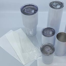 Window Stickers XHL-SUB300180 Transparent Sublimation Shrink Film Sleeve Wrap For Skinny Tumbler Or Blank Cases
