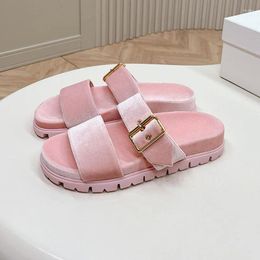 Slippers Women Summer 2024 Style Round Head Open Toe Thick Bottom Female Shoes Comfortable Lightweight