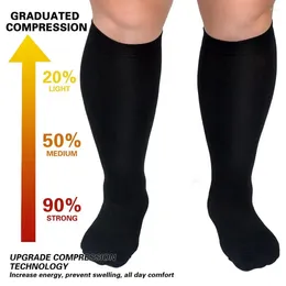Women Socks Soft Sport Stockings Premium Plus Size High Compression Elasticity Breathability For Running Hiking Obesity Support