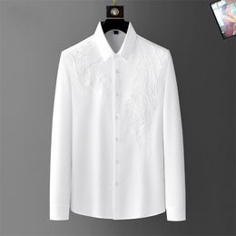 2024 Little horse Mens Shirt polo polos Long Sleeve Business Autumn Leisure men casual loose Tidal current Power flow design 548ess