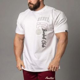 Men Fashion High-quality 100% Cotton Short Sleeve GYM T Shirts Men Fitness Muscle Sport Tee Shirts 240513