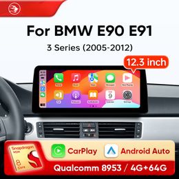 Car Dvd Radio 12.3" for BMW 3 Series E90 E91 E92 E93 2006 2007 2008 2009 2010 2011 Wireless Carplay Android Auto 4G Multimedia