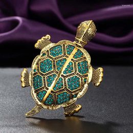 Brooches Zlxgirl Fashion Men's Vintage Tortoise Animal Brooch Pendant Jewellery Perfect Rhinestone Crystal Hijab Pin Men Scarf Pins Gifts