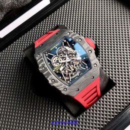 Designer RM Wrist Watch Rm35-02 Swiss Automatic Mechanical Tourbillon Movement Chronograph Sapphire Mirror Rubber Watchband Rakish Luxury Designer RM3502