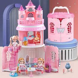 Doll House Accessories Childrens Play Home Doll House Toy Girl Princess Yang Villa Castle June 1st Gift Female Years Play Home Q240522