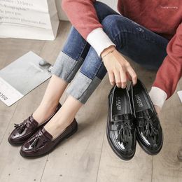 Casual Shoes British Brand Design All-match Loafers Single Women Removable Fringe Shallow Creepers Ladies Flats Cosy Oxfords Derbies