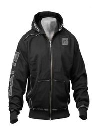 Thin Fitness Hooded Sweatshirt Black Big Pocket Hoodie Men Bodybuilding Gym Sweatshirt For Men Zipper Long Sleeve Hoodies T51906179712874