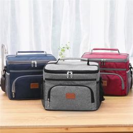 15L Large Capacity Oxford Cloth Lunch Cooler Bags Box for Women Men Outdoor Travel Insulated Picnic with Shoulder Strap 240516