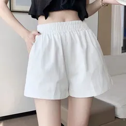Women's Pants Cotton Covered Meat Shorts For Summer Student Loose Fitting High Waisted Casual Versatile Elastic Waist Split Wide