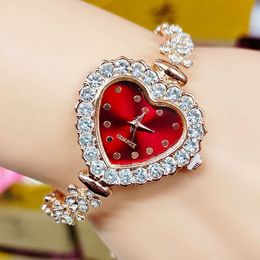 New Fashion Flower Style Fine Band Diamond Embedding Love Womens Watch Free Adjustment Bracelet Quartz