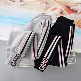 5-14 Years Spring Sport Casual Cotton Loose Comfortable Jogger Pants Children Birthday Present Spring&Autumn Girls Clothes L2405