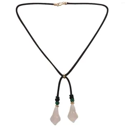 Chains Chinese Style Crystal Leaf Necklaces Natural Stone Choker Necklace Women Short Ethnic Chain Green Beads Fashion